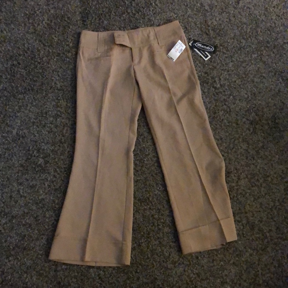 Mandees brand short beige slacks new with tags